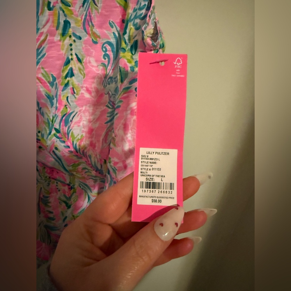 Lilly Pulitzer paisley Patterned Tank Top Large sleeveless summer casual cuteNWT - Picture 2 of 6